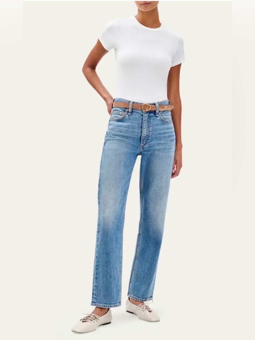 Rag & Bone Harlow Mid-Rise Ankle Straight Jeans